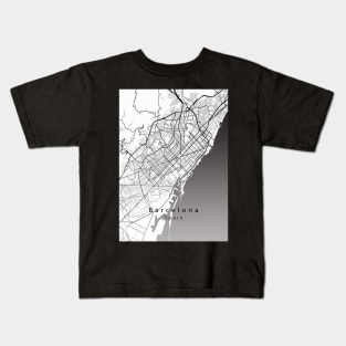 Barcelona Spain City Map Kids T-Shirt